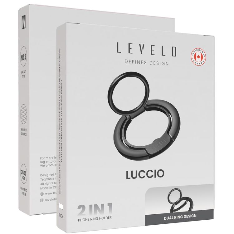 LEVELO Phone Ring Holder Luccio LVLL21PRHBL - MagSafe Compatible, Black