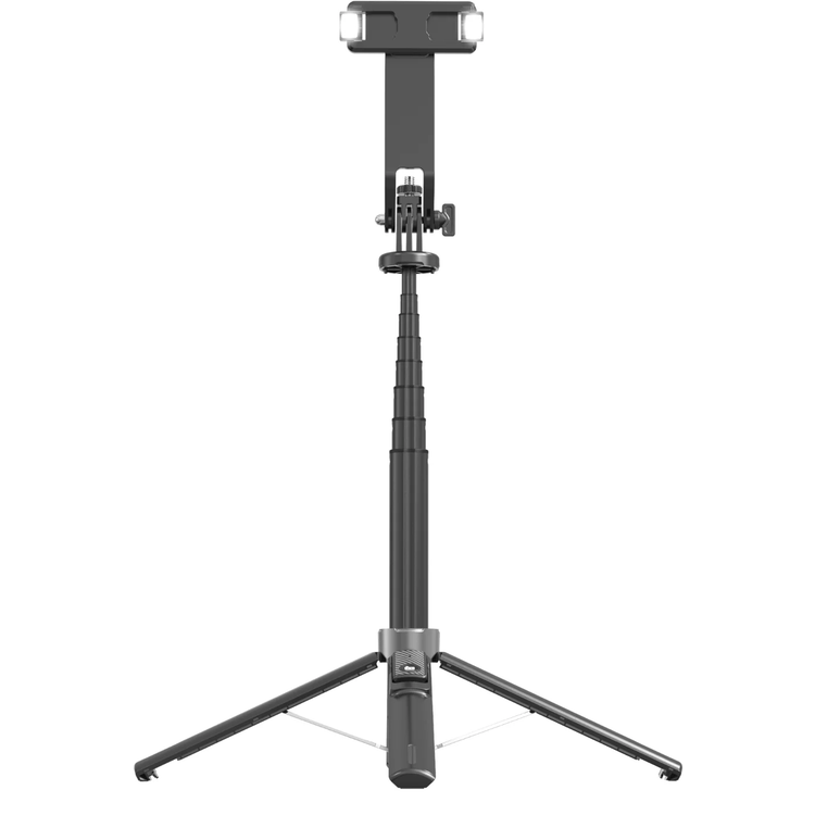 Porodo Selfie Stick PDSLSTLBK - Dual Lighting, Remote Shutter, Black