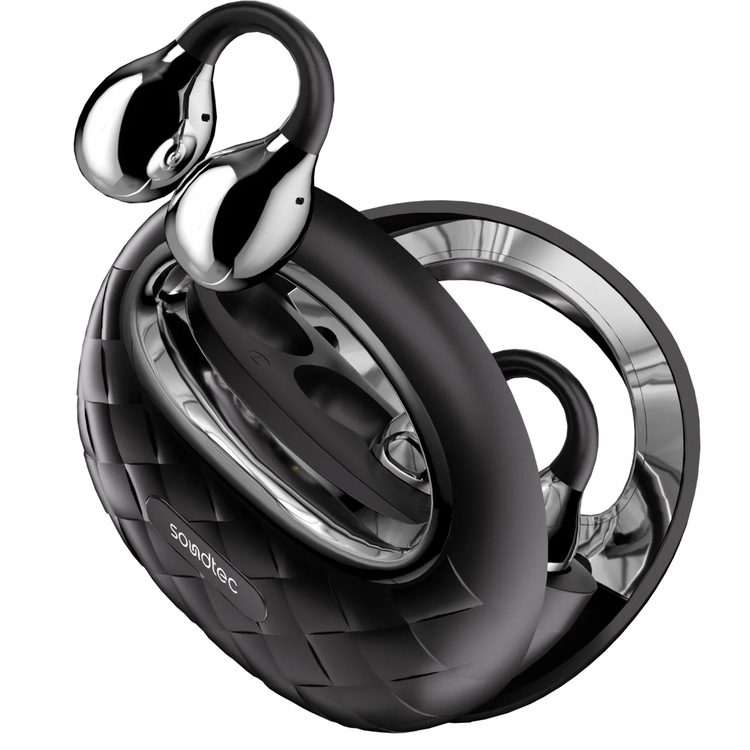 Porodo Wireless Earbuds Vogue PDSTYX65BK - Open-Ear, Touch Control, Black