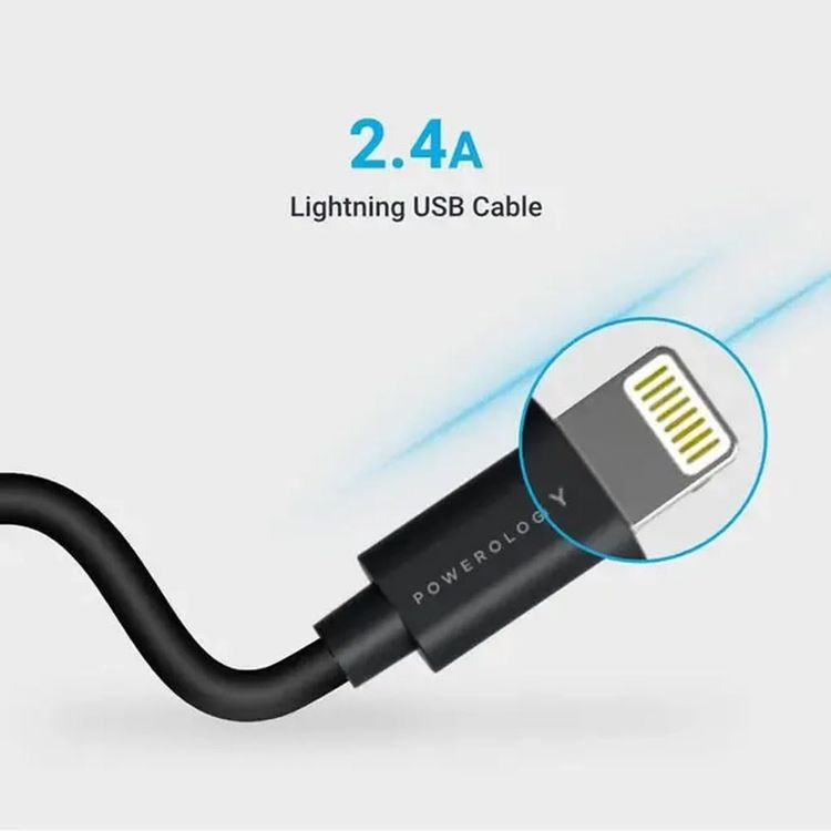 Powerology Lightning Cable P3BLBK - 3M, Black