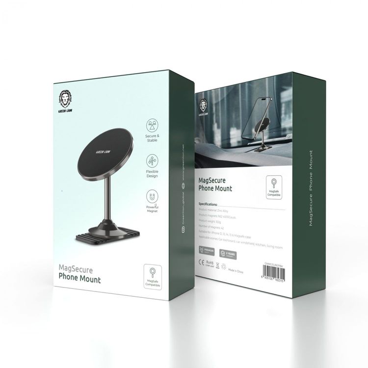 Green Lion MagSecure Phone Mount - Magnetic, Matte Black