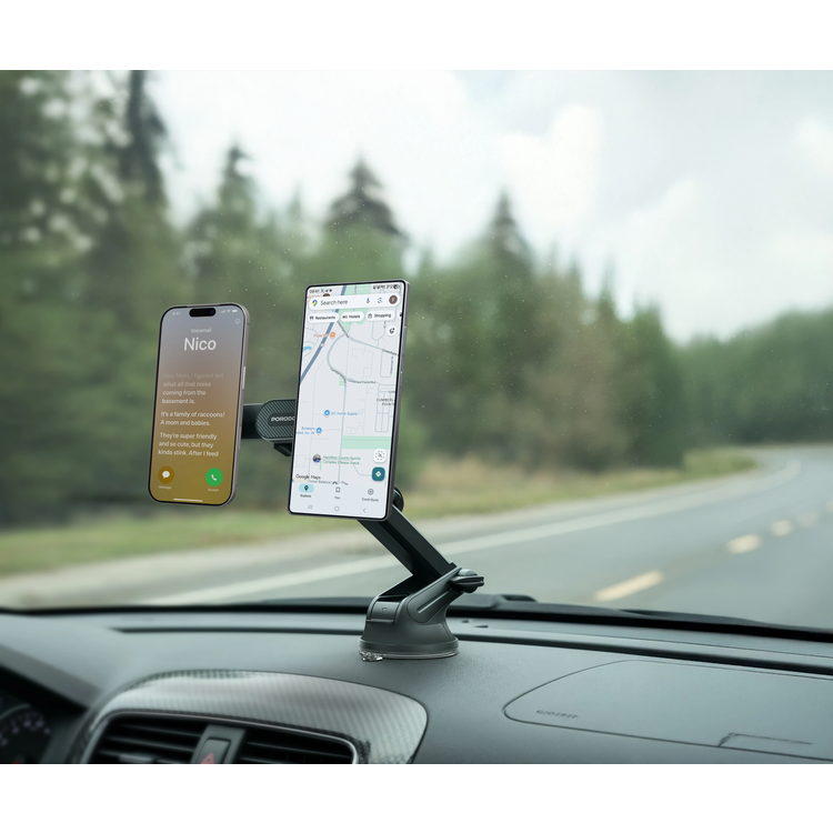Porodo Car Phone Mount DAX-L - Dual, Magsafe Compatible, Black