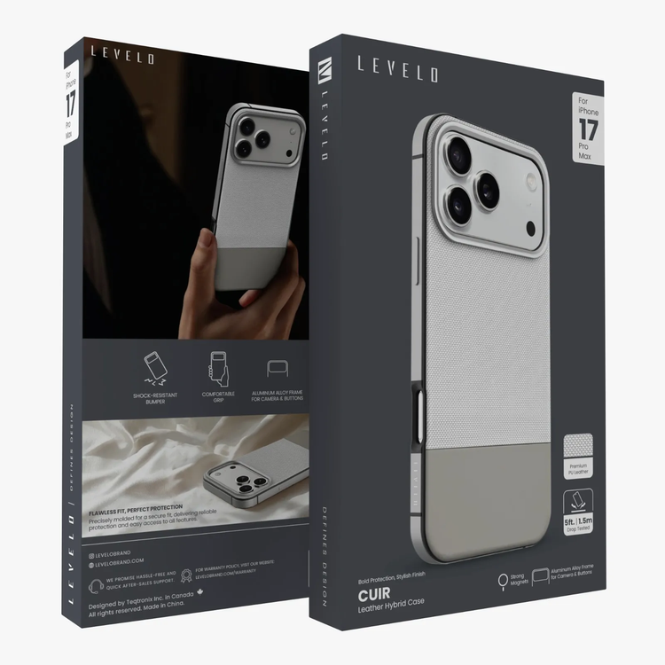Levelo غطاء آيفون LVLCUIR17PMSLST - ماجسيف، سيلفرستون