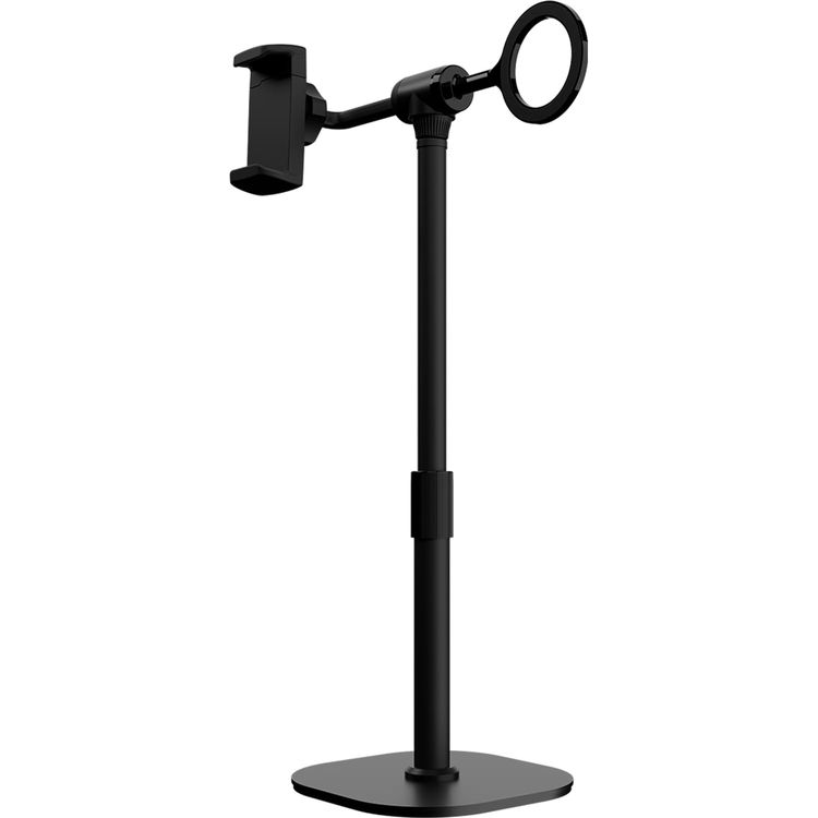 Porodo Dual Phone Holder PDTS18BBK - 360° Rotating, Magnetic Clip, Black