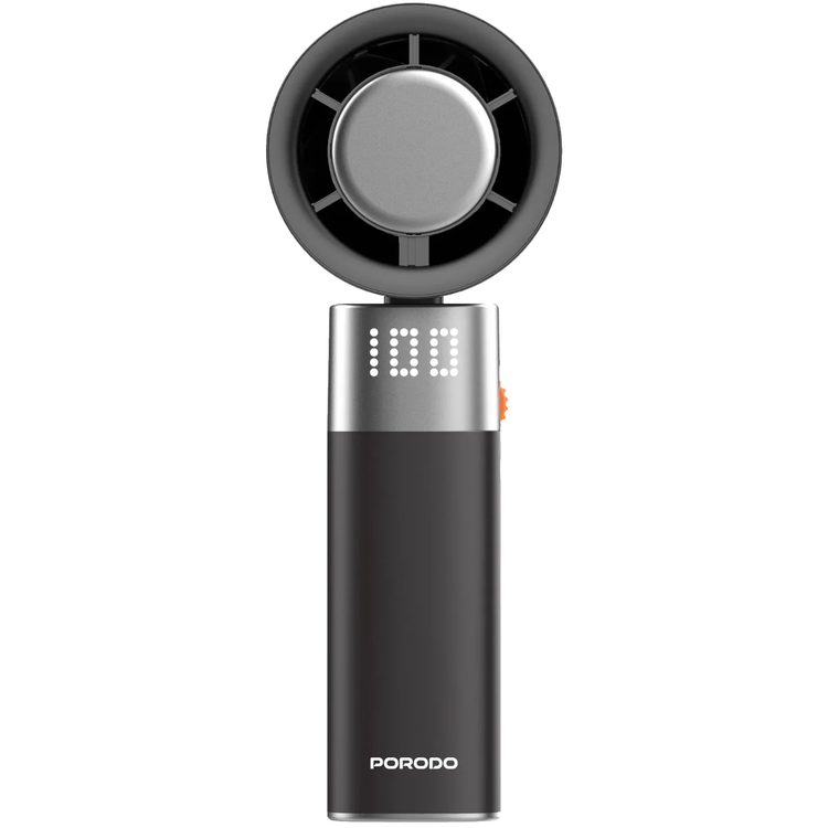 Porodo Handheld Turbo Fan PDLFST151BK - Adjustable Speed, Black