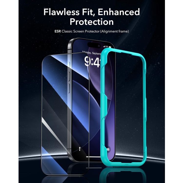 ESR Tempered Glass Screen Protector iPhone 17 Pro Max - 9H Hardness, Clear