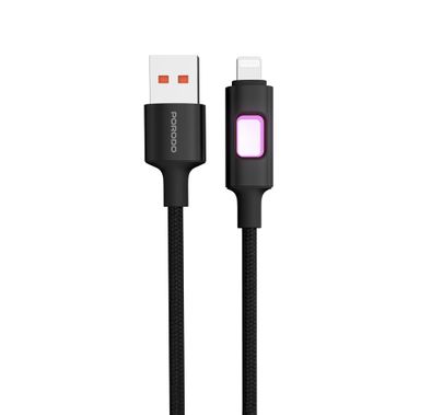 Porodo Lightning Cable PDCBLXGH01BK - 1.2m Braided LED, 2...