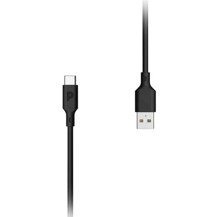 Powerology USB-A to USB-C Cable PUC3ABK - Fast Charge 3A, Black