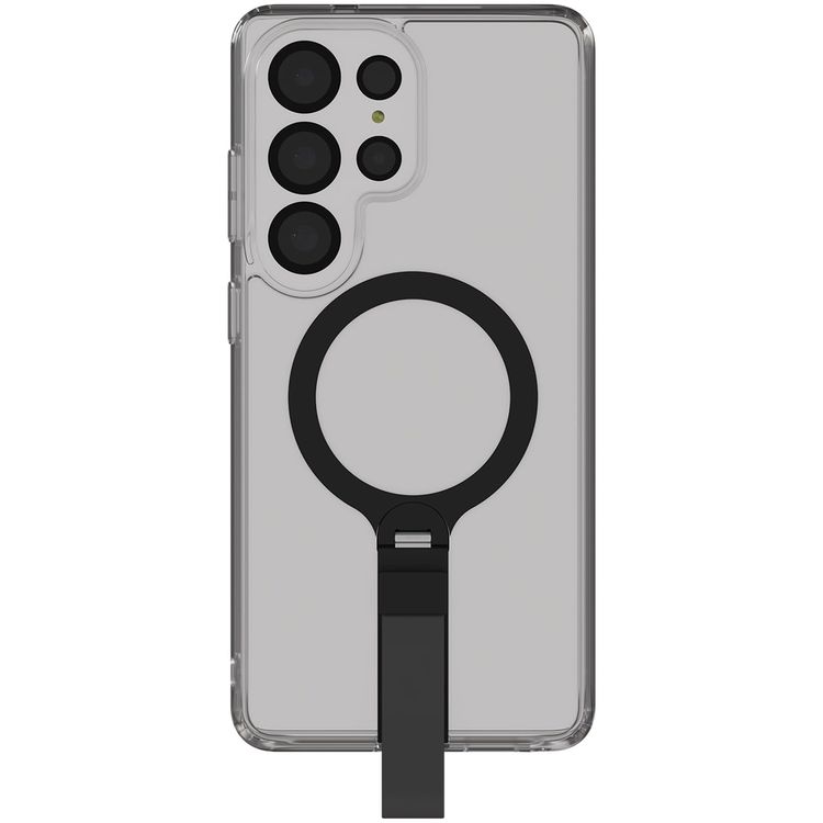LEVELO Clear Case S26 Ultra - 360° Rotating Kickstand, Black