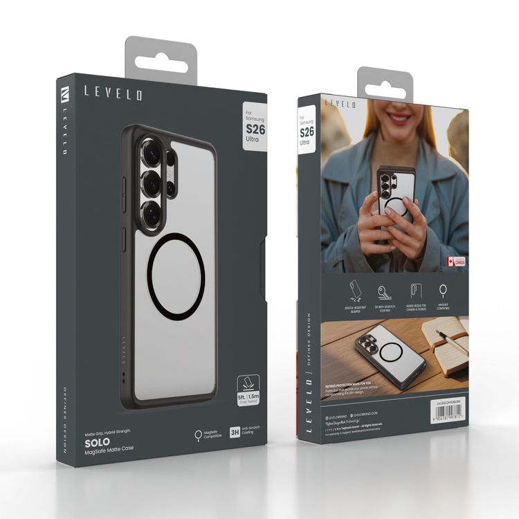 LEVELO Case Samsung Galaxy S26 Ultra - Shockproof Bumper, Black