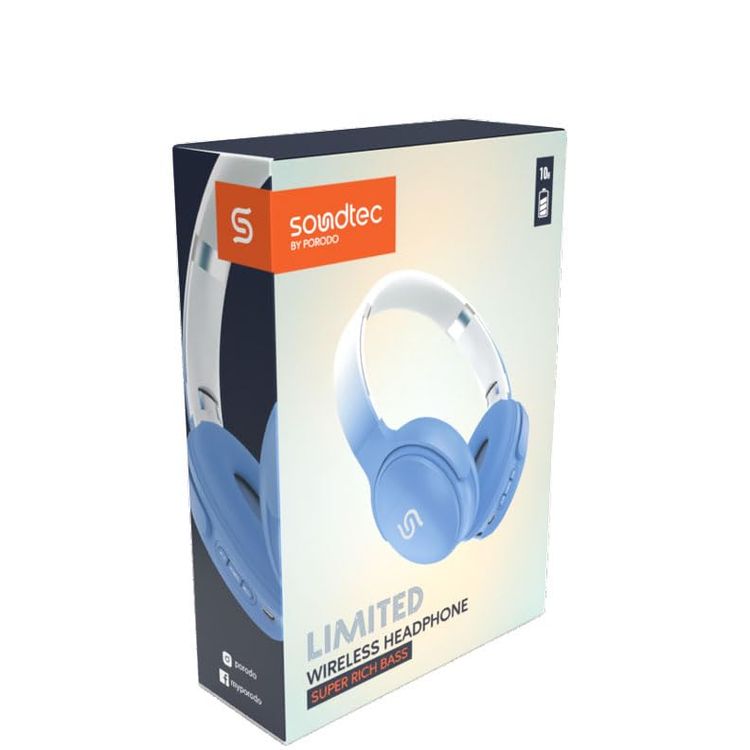 Porodo Wireless Headphones Limited PD-STWLEP018 - Blue, Over Ear