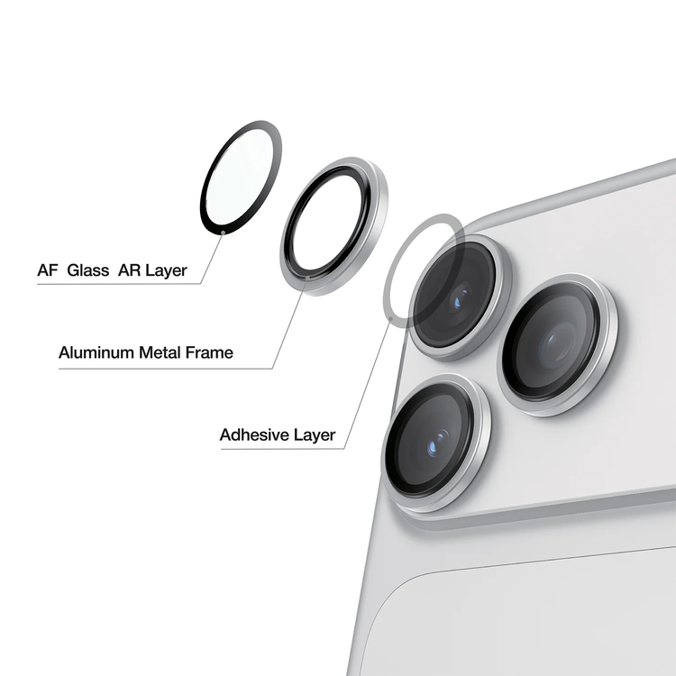 Green Lion HD Plus Camera Lens Protector for iPhone 18 Pro/Pro Max - Anti Glare, Silver