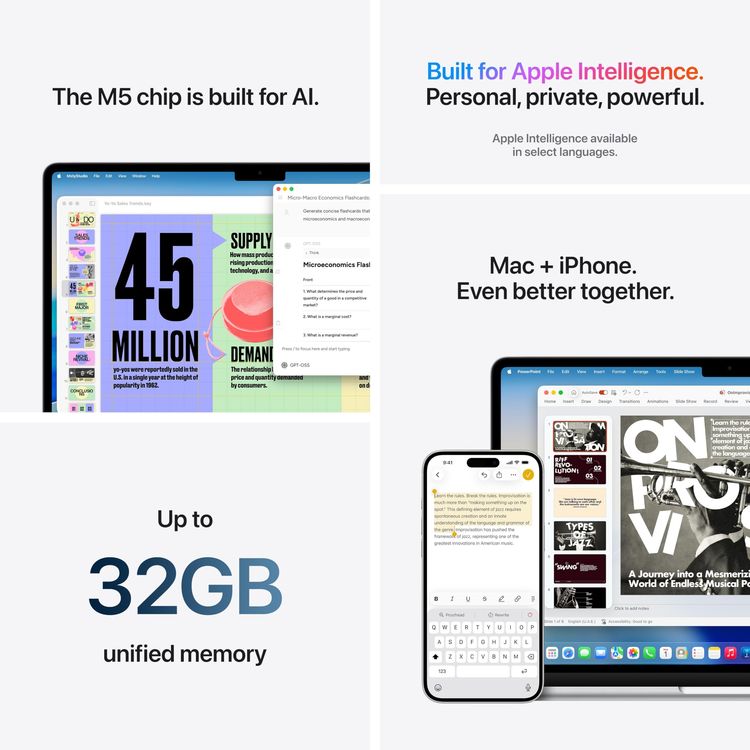 Apple MacBook Air 2026 - M5 Chip, 13-inch- English/Arabic Keyboard, Starlight
