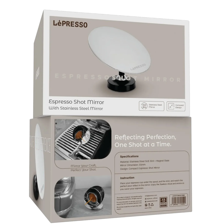 Lepresso مرآة إسبرسو شوت LPCFFEM0073BK - ستانلس ستيل، أسود