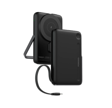 Porodo Power Bank PDPBFCH065BK 10000mAh with Type-C Stand...