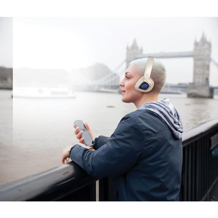 Porodo Headphones Soundtec CLAP ANC - 50H Playtime, Beige