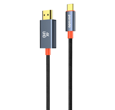 Porodo USB-C to HDMI Cable PDCBL0016BK - 2m, 4K 60Hz, Black