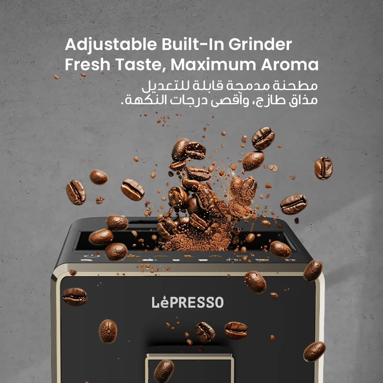 LePresso Coffee Machine LPCFFM0003-BK - Fully Automatic, Milk Frother, Black