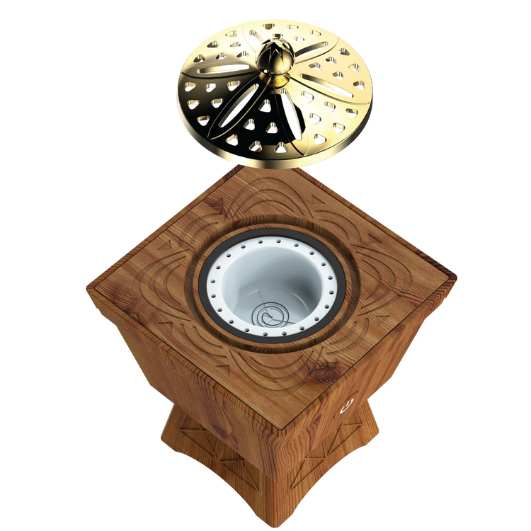 Porodo Incense Burner PDLFSTB10BR - Portable Wooden, Auto-Off, Brown