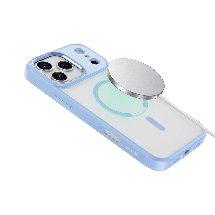 Green Lion Titan MagSafe iPhone 18/17 Pro Max Case - Metal Buttons, Blue