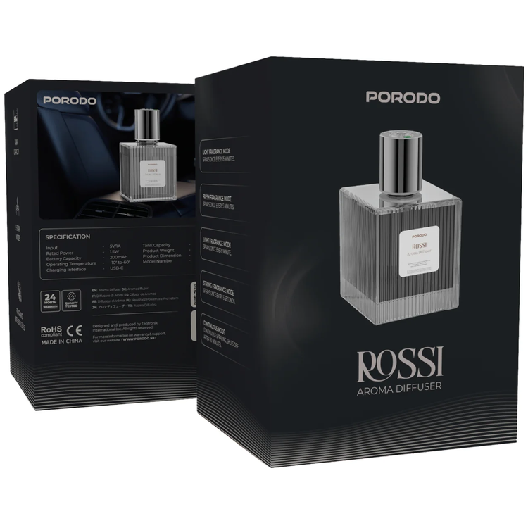 Porodo Aroma Diffuser Rossi PDLFSTD2BBK - 500ml, Black