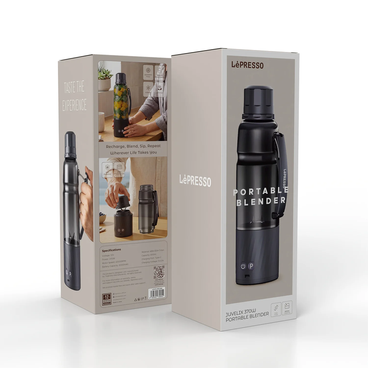 LePresso خلاط محمول Juvelix LPCFFJPB72BK - 370 واط، أسود