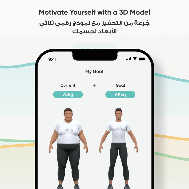 eufy ميزان ذكي P3 T9150K11 - 16 قياس، واي فاي/بلوتوث، أسود