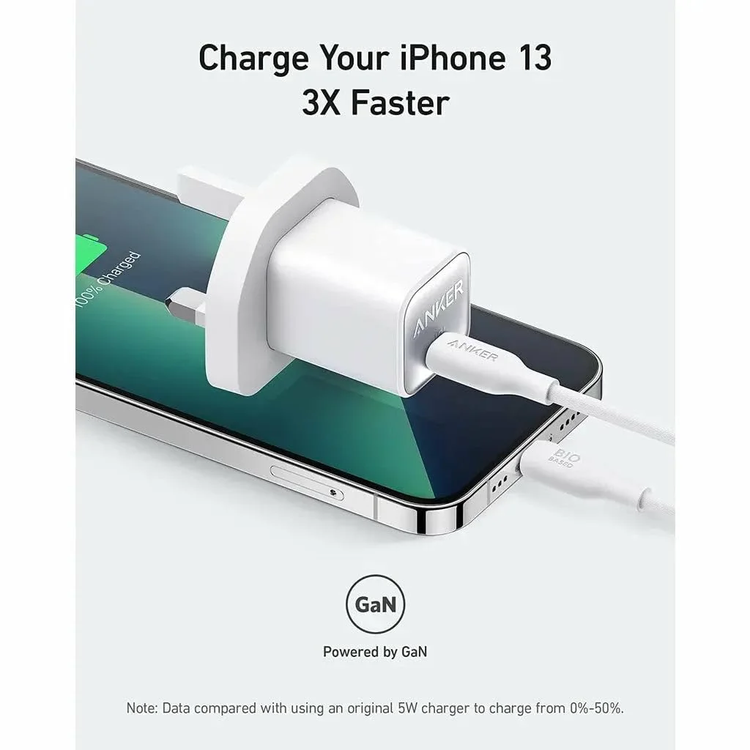 Anker Nano 30W GaN USB-C Charger Adapter - White
