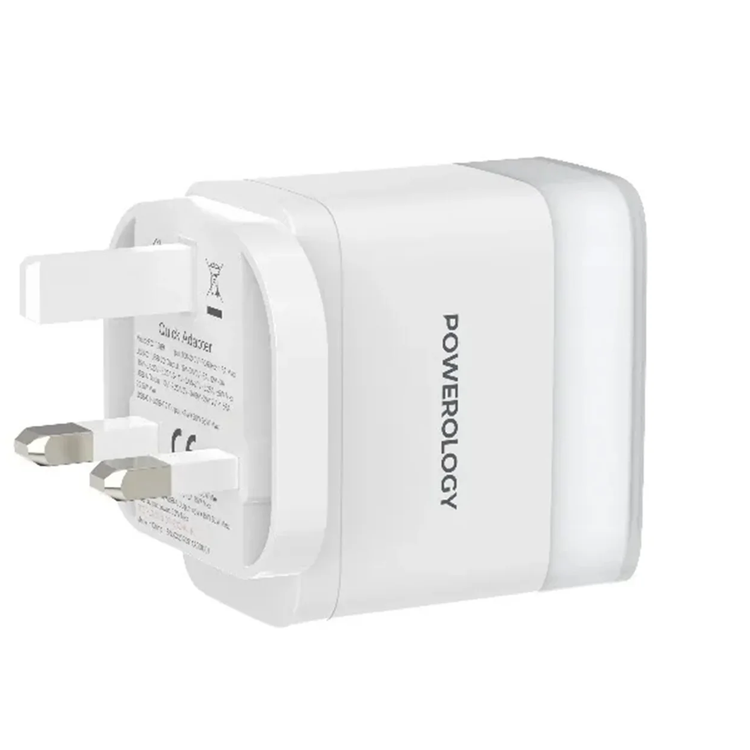 Powerology Fast Charging Adapter Lunex Series PD 65W - White