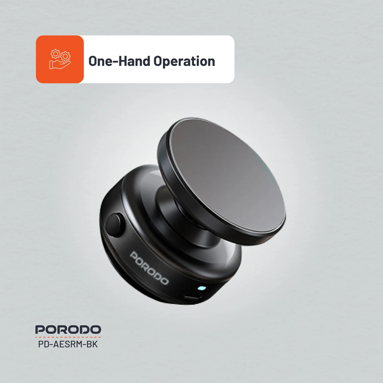 Porodo Vacuseal PD-AESRM-BK - Magsafe Compatible, Magnetic Mount, Black
