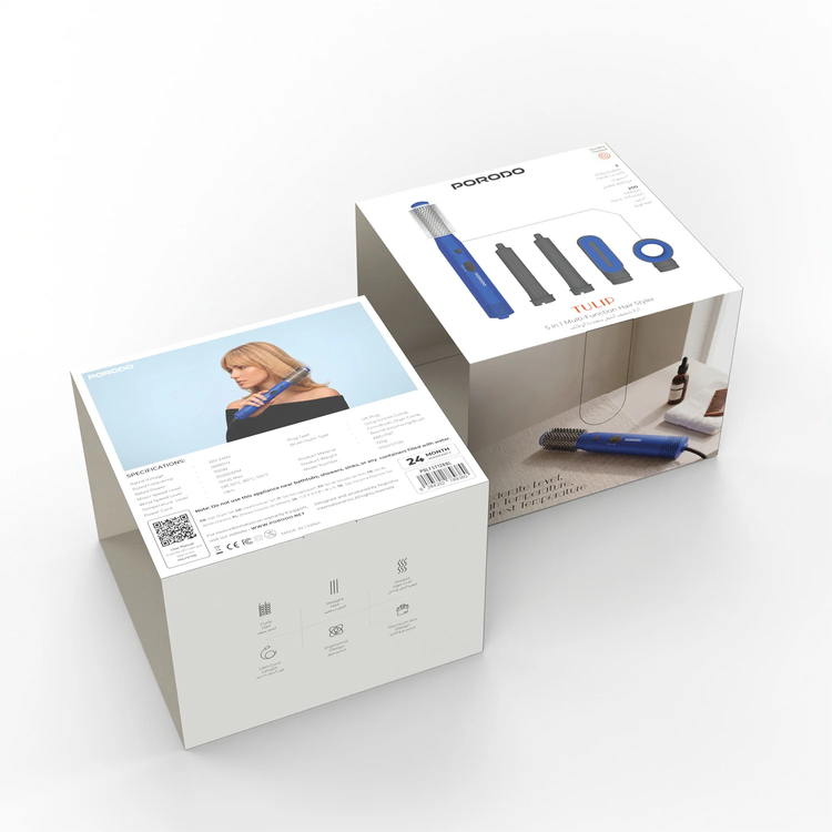 Porodo مكواة شعر TULIP PDLFST126BL - 5 في 1 متعددة الوظائف، أزرق