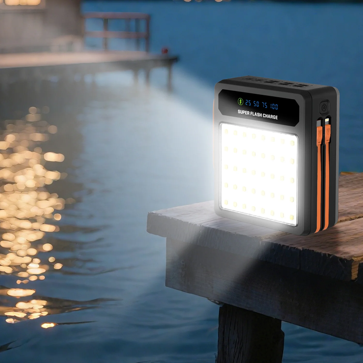 Porodo LAROS Solar Power Bank 80000mAh, PDPB80BK - Black