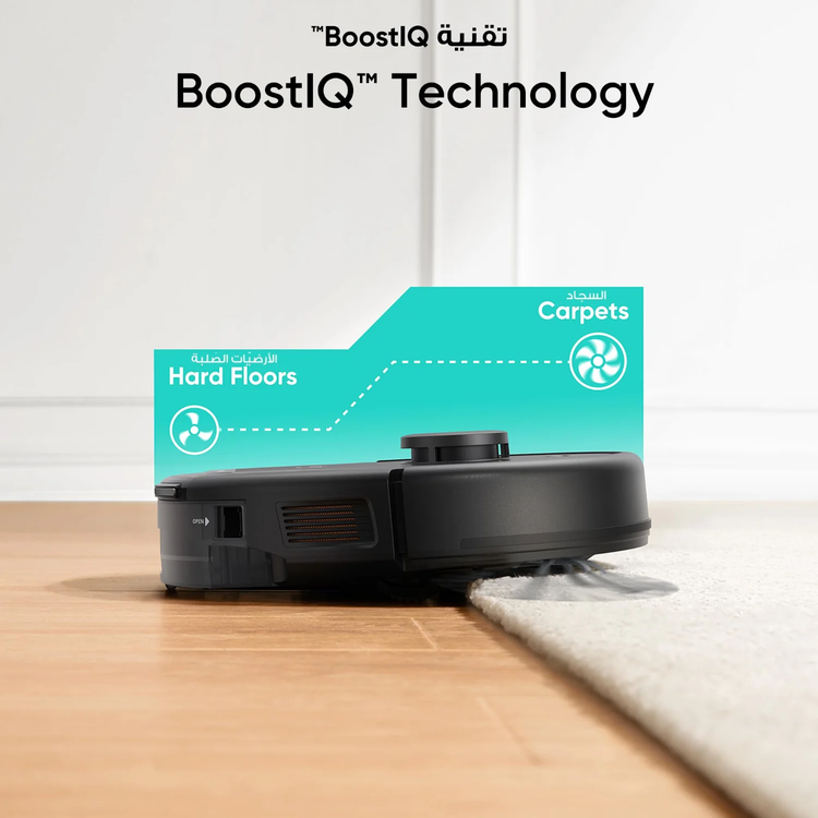eufy مكنسة روبوت L60 Hybrid - محطة تفريغ ذاتي، أسود