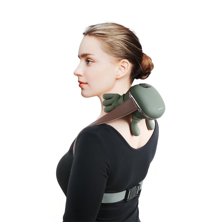 Porodo Neck Massager PDLFSTZ012GN - Portable Heating, Deep Tissue