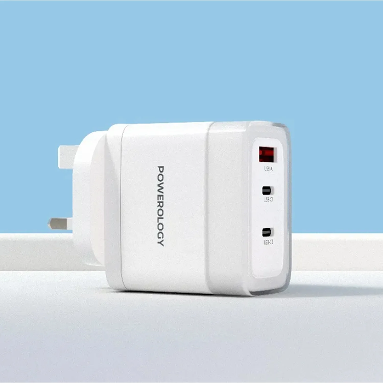 Powerology Fast Charging Adapter Lunex Series PD 65W - White