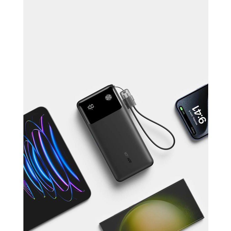 Anker باور بانك 20000mAh، 30W، A1384H11 - أسود
