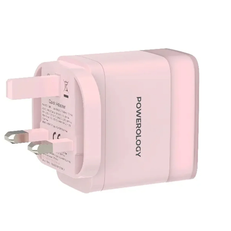Powerology Fast Charging Adapter Lunex Series PD 65W - Pink