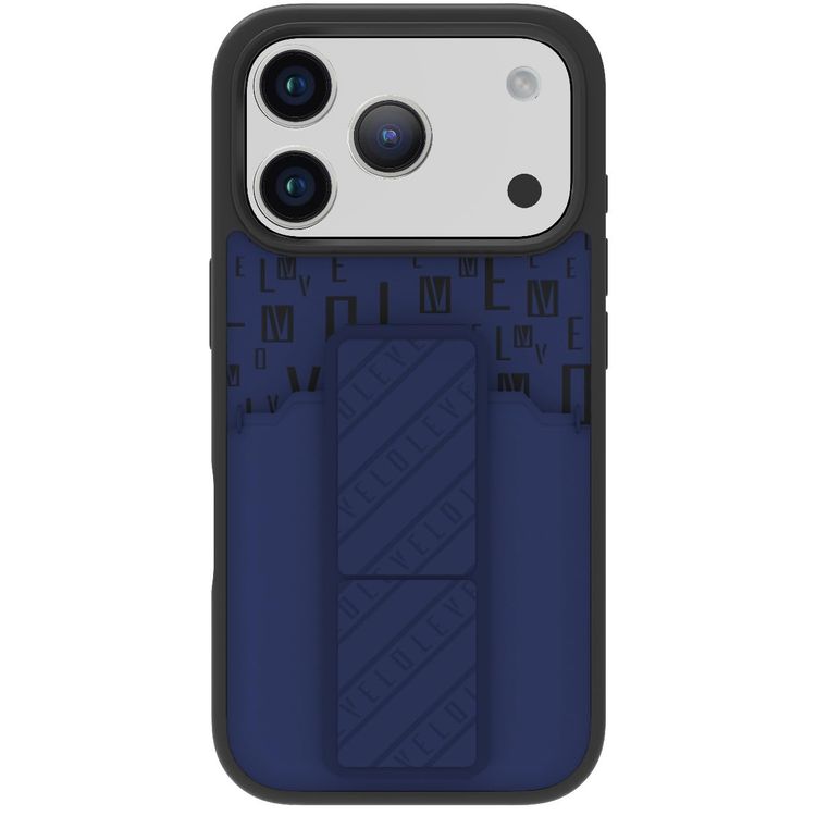 LEVELO Phone Case iPhone 17 Pro - Cardholder, Magnetic Strap, Midnight Blue