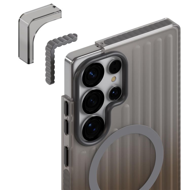 LEVELO Hybrid Case S26 Ultra - Shock Resistant, Silver Stone