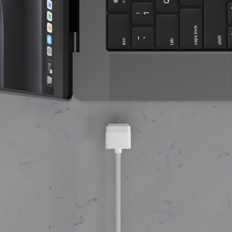Porodo Charging Cable PDCBL0039WH - 2-in-1 240W PD MagSafe 3, White