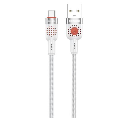Porodo USB-A to USB-C Braided Cable PDCBL0012WH - 1.2m, F...