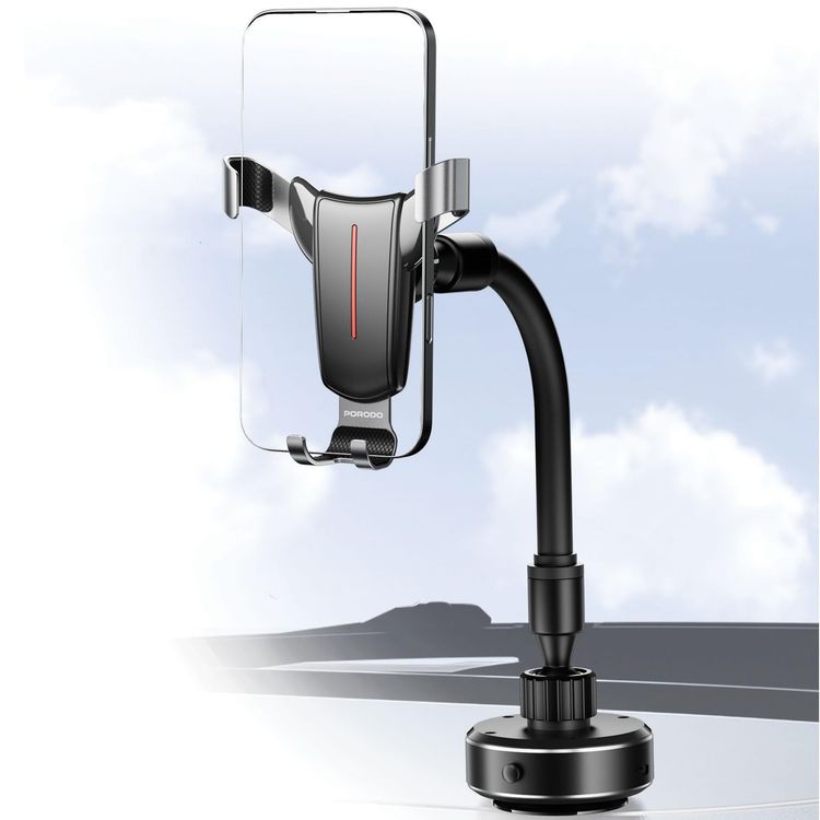 Porodo Phone Holder Fleximount PDPHESBK - Adjustable, Multi-Surface, Black