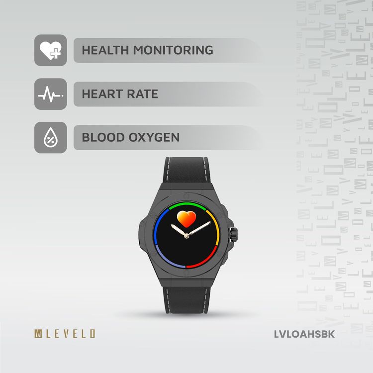 Levelo Hybrid Smartwatch Oak Automatique LVLOAHSBK - AMOLED, Black