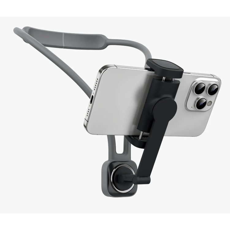 Porodo Smartphone Neck Mount PDNKSMSBK - Adjustable, Magnetic Lock, Black