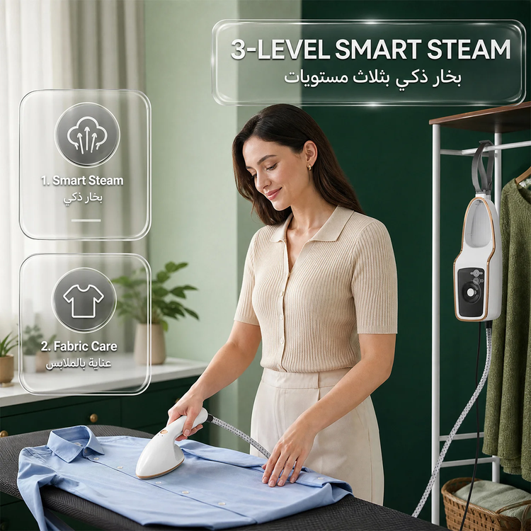 Green Lion Steam Master GNSMSBX130WH - 1950W 2-in-1 Steamer & Iron, White