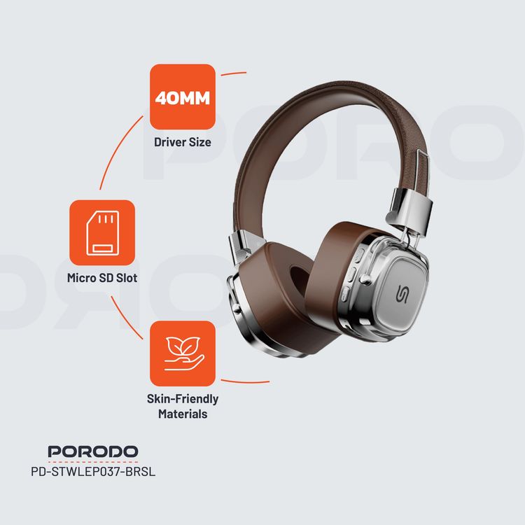 Porodo MP3 Player Soundtec PD-STWLEP036-BK - Bluetooth 5.3, Black