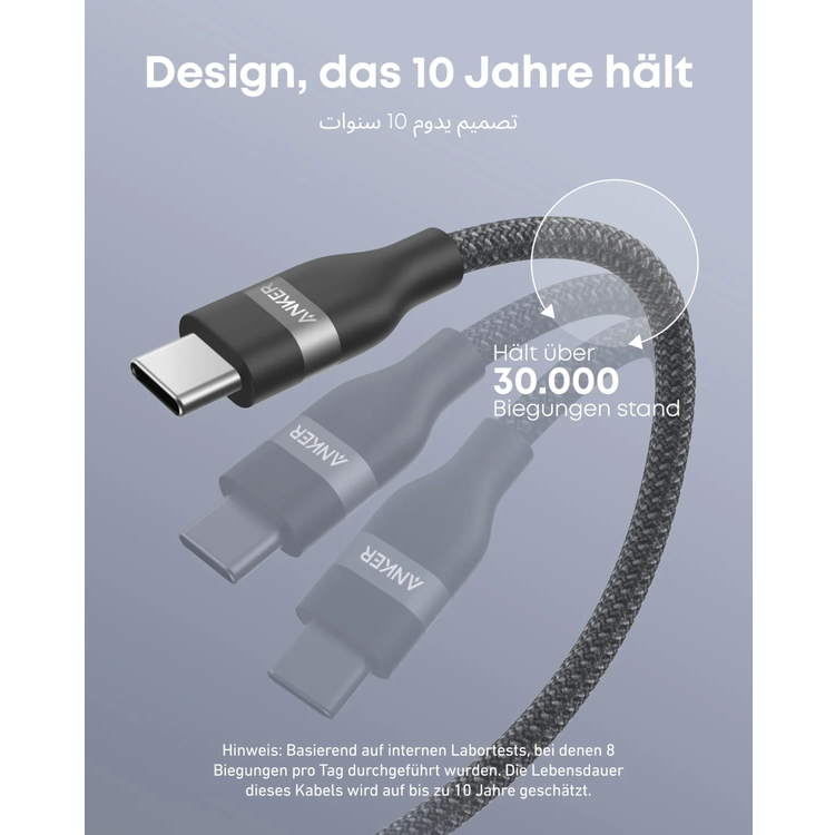 Anker USB-C Cable A82E2E612 - 240W Fast Charging, 6ft Black