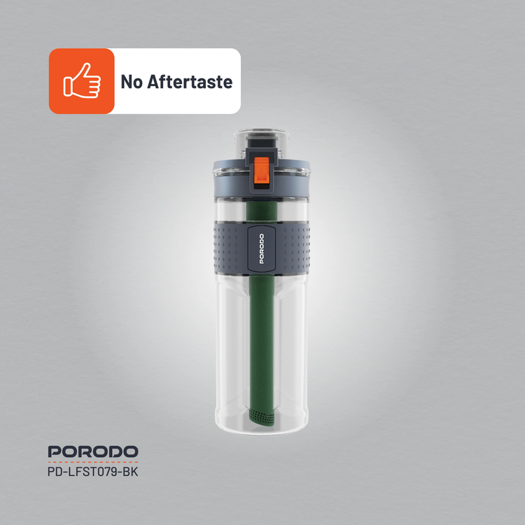 Porodo Water Bottle PD-LFST079-BK - 2-Stage Filtration, Black