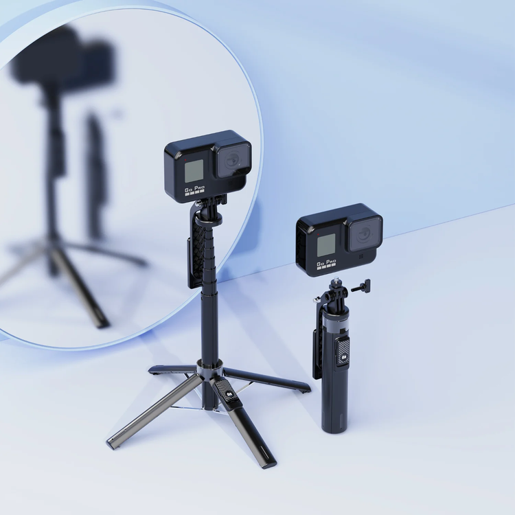 Porodo Selfie Stick PDSLSTLBK - Dual Lighting, Remote Shutter, Black
