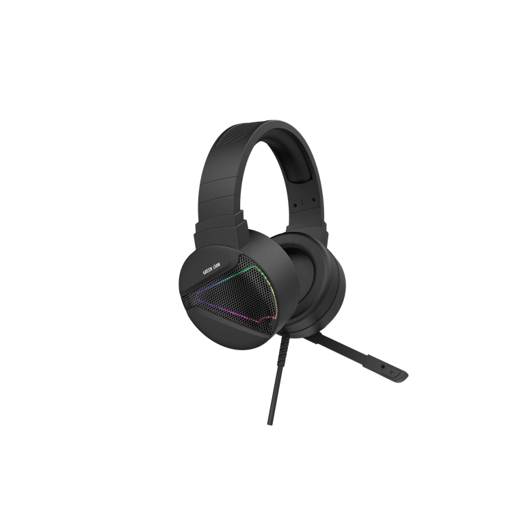 Green Lion Gaming Headphone GP27X - Noise Canceling Mic, Black